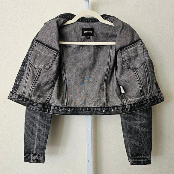 GRLFRND NWT Revolve Maeve Distressed Button Jean Jacket in Phantom Sz XS - Picture 4 of 16